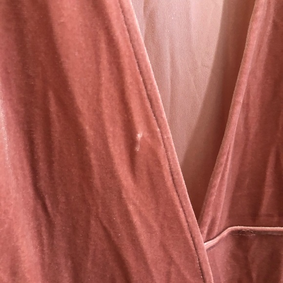 BHLDN Thrive Velvet Wrap Dress Dusty Rose Pink Sm - Picture 6 of 8